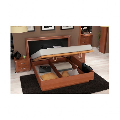Кровать Bella с подъемным механизмом Черный Глянец/Вишня Бюзум 160х200 BL-46-BL