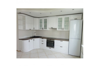 Кухня High Gloss Угловая МДФ крашеный белый