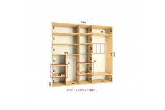Шкаф-купе 250*60*240 Феникс люкс